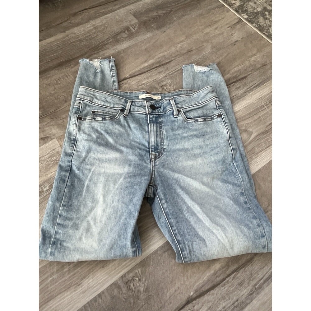 Levis 711 Skinny Jeans Light Wash Denim Womens 28 Mid Rise Stretch Slim Fit